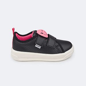 Tênis Infantil Pampili Patch Smile 738003 - PRETO/PINK