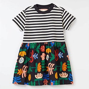 Vestido Infantil Fábula Listras Mais Flores 518779 - ESTAMP/PR
