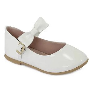 Sapatilha Boneca Bebê Mini Sua Cia Verniz 7036 - BRANCO