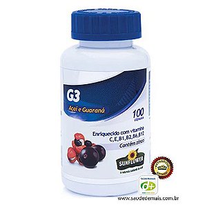 G3: Açaí e Guaraná 600 mg - 100 Caps
