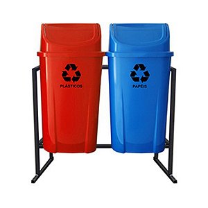 2 LIXEIRAS PARA COLETA SELETIVA 60 LITROS – KIT COM 2 LIXEIRAS