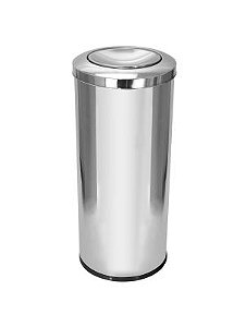 LIXEIRA EM AÇO INOX COM TAMPA MEIA ESFERA 50L