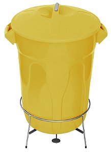 LIXEIRA PLÁSTICA COM PEDAL EM AÇO 100L
