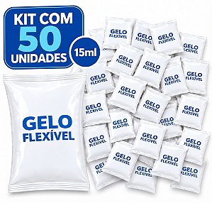 50 Gelo Gel Flexivel Reutilizavel Artificial 15g