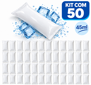 50 Un Gelo Gel Artificial Flexível 45g Gelox Branco Branco