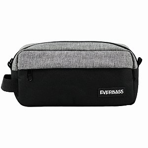 Necessaire Estojo Organizador Preto/Cinza