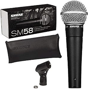 Microfone De Mão Shure Sm58 Lc Cardioide Profissional