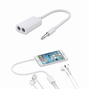 Cabo Adaptador Duplicador 3,5mm Fone De Ouvido 2 Saídas P2