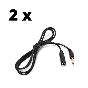 2 Cabos Extensores P3p2 1m  4 Vias Headset Celular