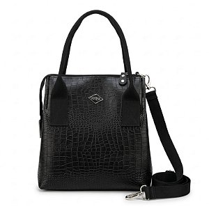Bolsa Térmica Chique Croco Preta