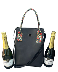 Porta Espumante e Vinho Preto couro Liso