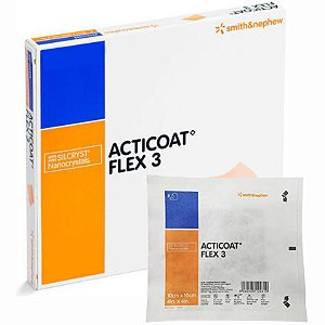 Curativo Acticoat Flex 3 Com Prata 10cm x 10cm Smith & Nephew - 1 Unidade