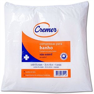 Compressa para Banho 35cm x 45cm Cremer - Pacote Com 50 Unidades