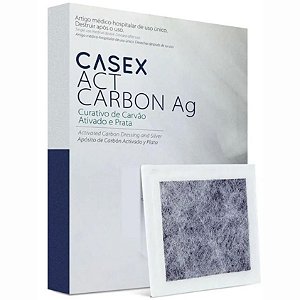 Act Carbon Ag Curativo de Carvão Ativado e Prata 10,5cm x 10,5cm Casex - 1 Unidade