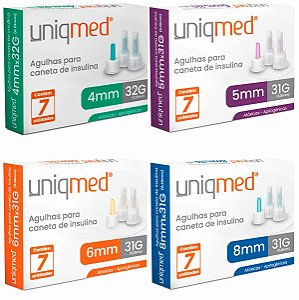 Agulhas para Caneta de Insulina Uniqmed - Caixa com 7 Unidades