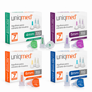 Agulhas para Caneta de Insulina Uniqmed - Caixa Com 7 Unidades