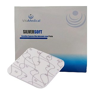 Curativo Espuma Não Aderente Com Prata Silversoft 10cm x 10cm - Vitamedical