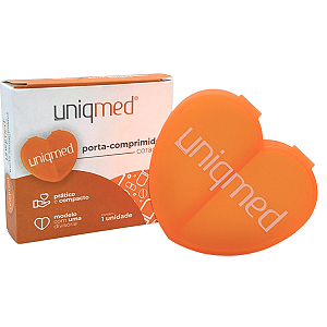 Porta Comprimidos Medicamentos Coração com Divisória - Uniqmed