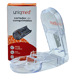 Cortador Comprimidos Lâmina Em Inox E Porta Remédio - Uniqmed
