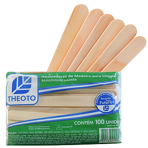 Abaixador De Madeira Para Língua C/100 Un. - Theoto