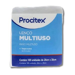 Lenço Multiuso Procitex para Banho 28cm x 30cm (100 Unidades) - Cremer