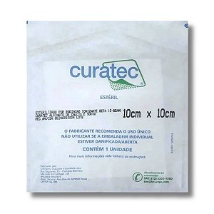 Curativo Alginato de Cálcio e Sódio 10cm x 10cm - Curatec
