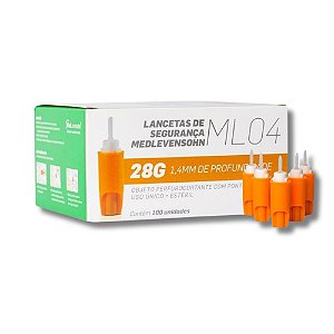 Lancetas Automáticas de Segurança 28G - 100 Unidades - MedLevensohn