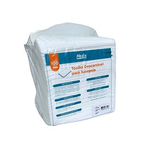 Toalha Descartável para Assepsia 30cm x 35cm com 100 Unidades - Medix