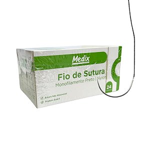 Fio de Sutura Monofilamento Nylon com Agulha - Caixa - Medix