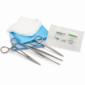 Kit Sutura Estéril Kolplast Completo com Fio Mononylon 5-0