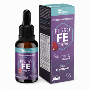 Ferro + Vitamina C 30mL Framboesa - SupraLab - Supraervas