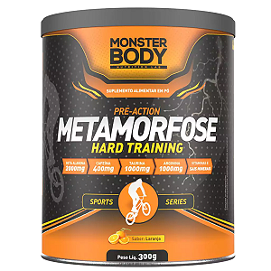 Metamorfose Hard Pré-Treino Laranja 300g - Monster Body - Supraervas