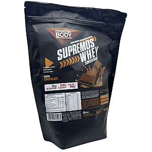 Whey Supremos Concentrado Chocolate 900g - Monster Body - Supraervas
