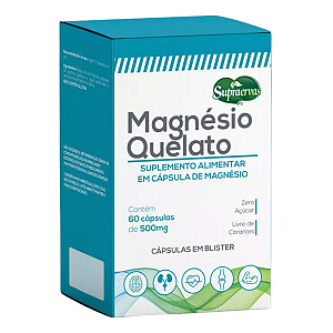 Magnésio Quelato 500mg - 60 caps- Supraervas