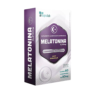 Melatonina 80mg 60 Comprimidos Mastigáveis Maracujá - SubraLab - Supraervas
