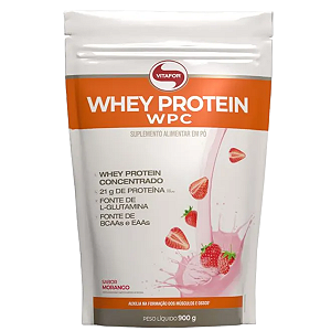 Whey Protein WPC Morango 900g - Vitafor
