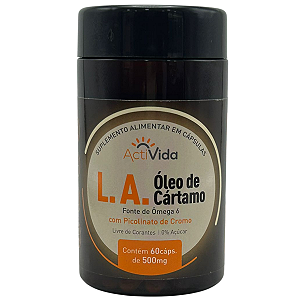 L.A. Óleo de Cártamo C/Picolinato de Cromo 60 caps - ActiBio - Supraervas