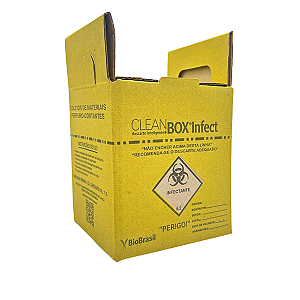 Coletor de Materiais Perfurocortantes 1,5L - Amarelo - Unidade - Clean Box
