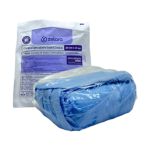 Compressa Campo Operatório Estéril 25cm x 28cm C/ Fio Radiopaco C/5 - Zelara