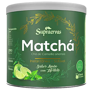 Matchá Sabor Limão C/Hortelã 100g - Supraervas