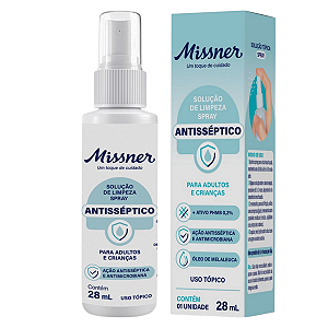 Curativo Solução de Limpeza Antisséptico Spray 28 ml – Missner