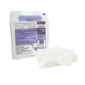 Compressa de Gaze Estéril 7,5 cm x 7,5 cm (15 cm x 15 cm ) Non Woven c/ 10 Unidades – Zelara