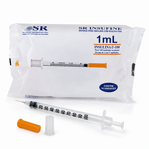 Seringa para Insulina 1mL com Agulha Fixa - SR