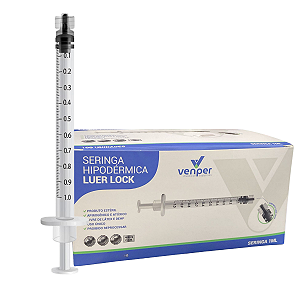Seringa 1ml sem Agulha Luer Lock (LL) Zero Resíduo - Venper - Purah Medical