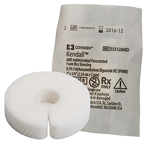 Curativo Kendall Espuma em Disco Antimicrobiano AMD 2,5 cm x 7 mm – Unidade - Covidien