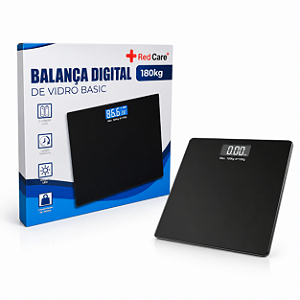 Balança Digital de Vidro 180kg Red Care