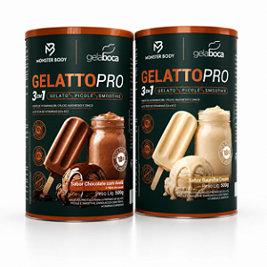 Gelatto Pro 500g Gelato Proteico 3 em 1 Zero Açúcar Vários Sabores