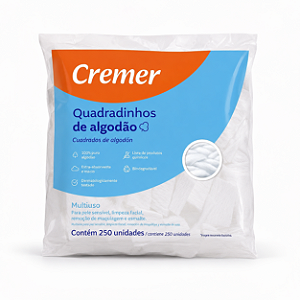 Quadradinhos de Algodão Cremer 250 Unidades