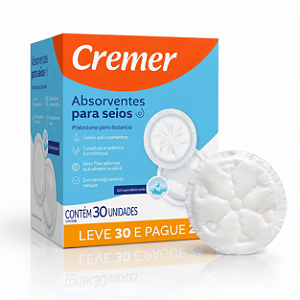 Absorvente para Seios Cremer 30 Unidades