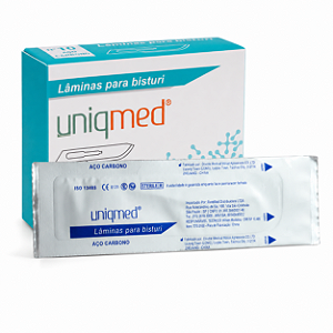 Lâmina de Bisturi Estéril Uniqmed em Aço Carbono – Várias Numerações